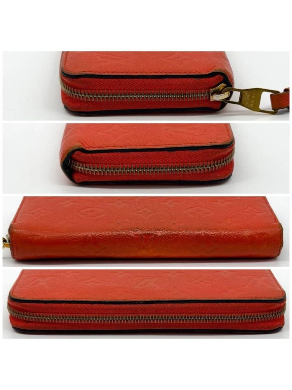 Louis Vuitton Zippy Wallet Empreinte Orange Round